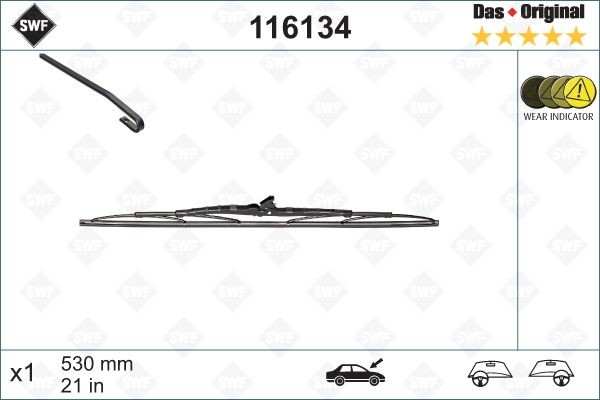 Volkswagen CADDY Windscreen wiper blades 7005280 SWF 116134 online buy
