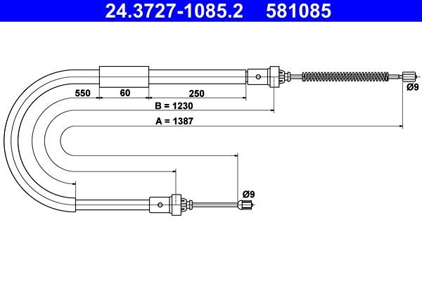 Original 24.3727-1085.2 ATE Emergency brake RENAULT