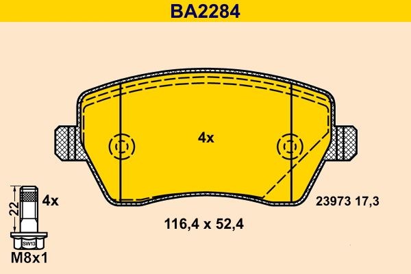 Original BA2284 Barum Set of brake pads MERCEDES-BENZ
