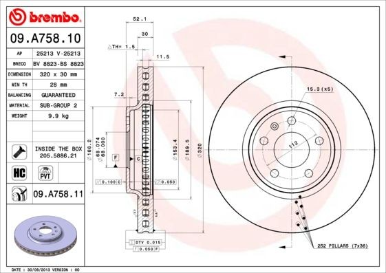 Brembo 09.A731.11 COATED DISC LINE Bremsscheibe 1 Stück