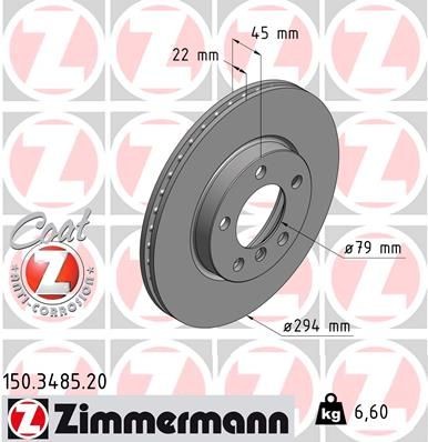 Original 150.3485.20 ZIMMERMANN Disc brakes MINI