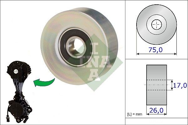 OEM-quality INA 532 0676 10 Deflection / Guide Pulley, v-ribbed belt