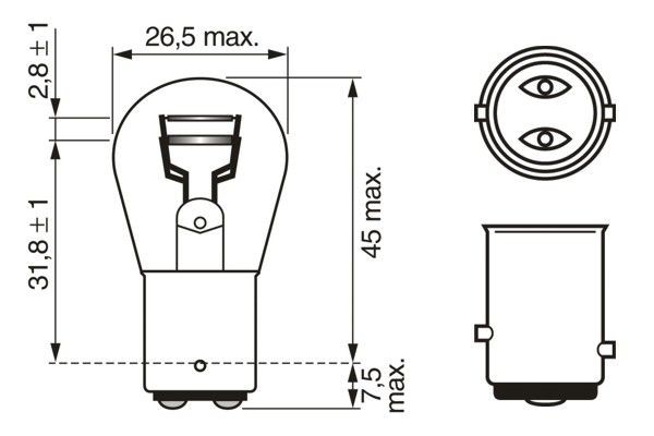 BOSCH Bulb, brake / tail light Blister 2pcs - 1 987 3 buy online