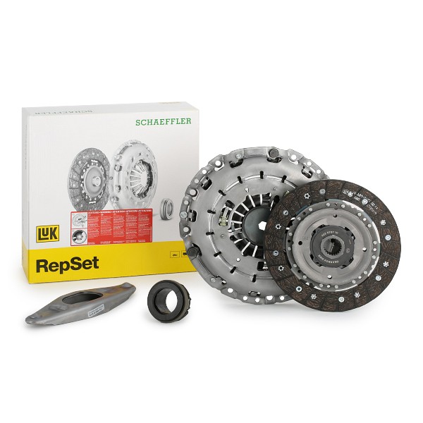 LuK 624353000 Clutch replacement kit for engines with dual-mass flywheel, with clutch release bearing, with release fork, Requires special tools for mounting, Check and replace dual-mass flywheel if necessary., with automatic adjustment, 240mm