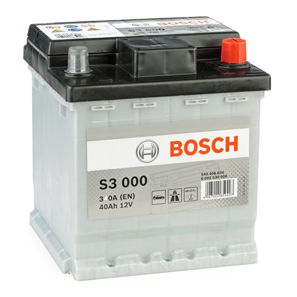 0 092 S30 000 BOSCH S3 000 S3 Batterie 12V 40Ah 340A B13 Bleiakkumulator