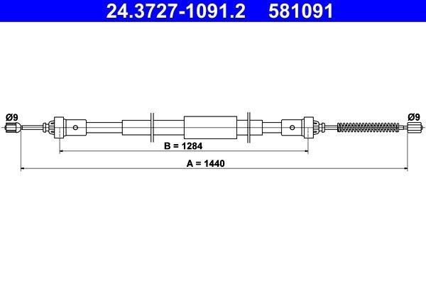 581091 ATE 1440mm Cable, parking brake 24.3727-1091.2 buy