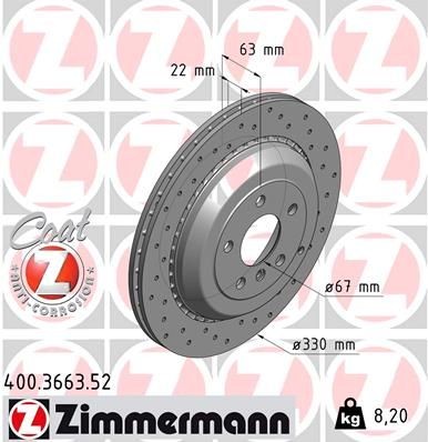 Mercedes-Benz GL Brake disc ZIMMERMANN 400.3663.52 cheap