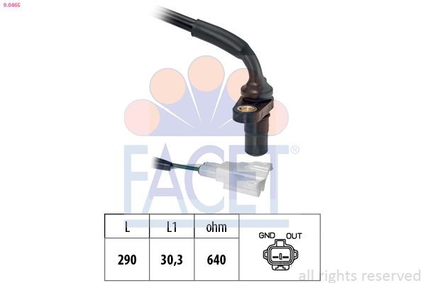 FACET 9.0465 RPM Sensor, engine management Made in Italy - OE Equivalent