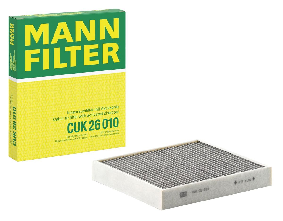 MANN-FILTER CUK26010 Air conditioner filter Activated Carbon Filter, 254 mm x 224 mm x 36 mm