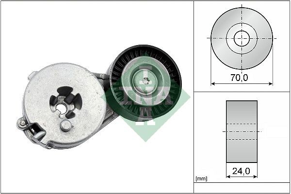 Original INA Auxiliary belt tensioner 534 0333 10 for VW TRANSPORTER
