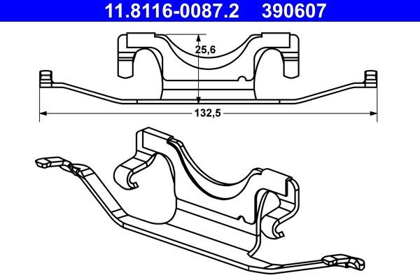 ATE Spring, brake caliper 11.8116-0087.2 suitable for MERCEDES-BENZ E-Class, CLS