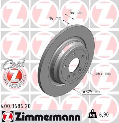 ZIMMERMANN COAT Z 400.3686.20 Brake disc 1664230012