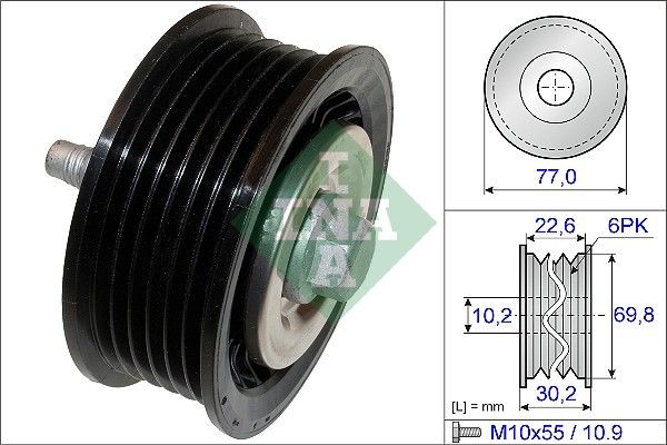 INA 532 0700 10 OPEL INSIGNIA 2012 Deflection / guide pulley, v-ribbed belt
