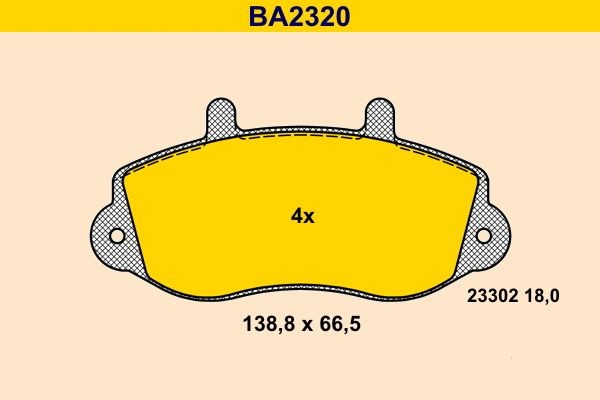 Original BA2320 Barum Set of brake pads SUBARU