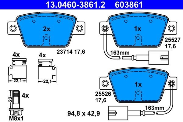 ATE Brake pad kit 13.0460-3861.2