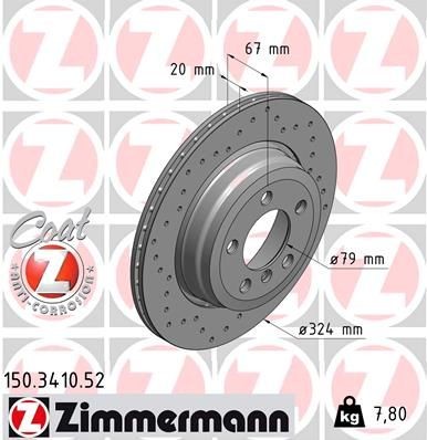 ZIMMERMANN SPORT COAT Z 150.3410.52 Brake disc 34.21.1.166.127