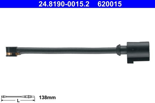 OEM-quality ATE 24.8190-0015.2 Warning contact, brake pad wear