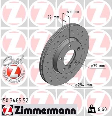 ZIMMERMANN 150.3485.52 Brake disc MINI experience and price
