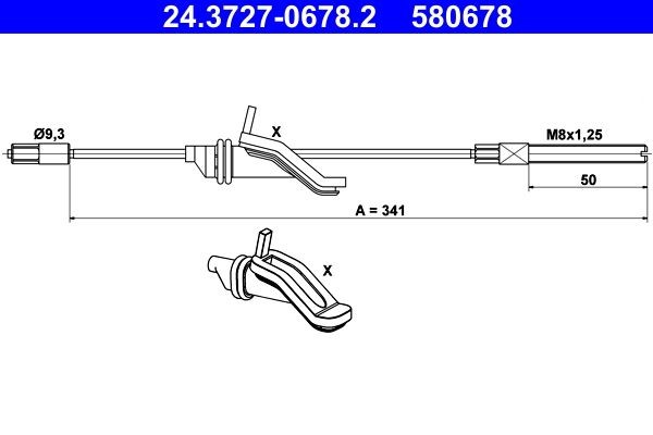 580678 ATE 24372706782 Brake cable Ford Focus 2 da 1.6 Ti 115 hp Petrol 2004 price