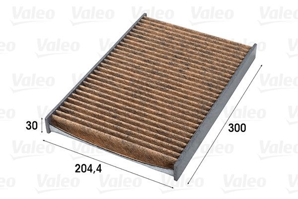 VALEO 701023 Filtro de habitáculo Filtro carbón activado con polifenol, con efecto fungicida, con efecto antialérgico, 300 mm x 205 mm x 31 mm, CLIMFILTER SUPREME