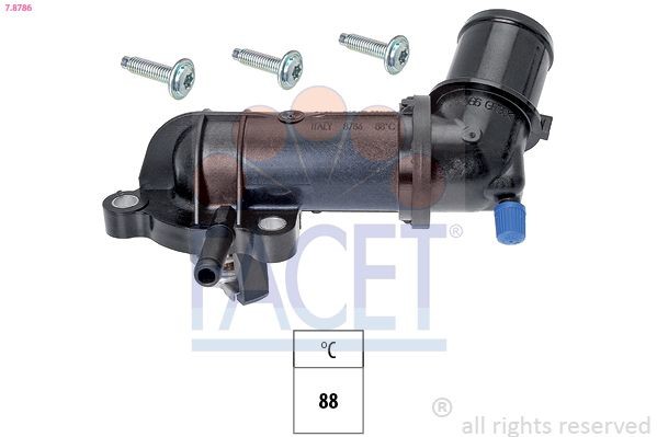 FACET 7.8786 Engine thermostat Opening Temperature: 88°C, Made in Italy - OE Equivalent, with seal