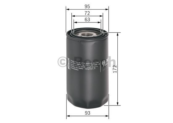 F026407101 Oil filter P 7101 BOSCH M 27 x 2, Spin-on Filter