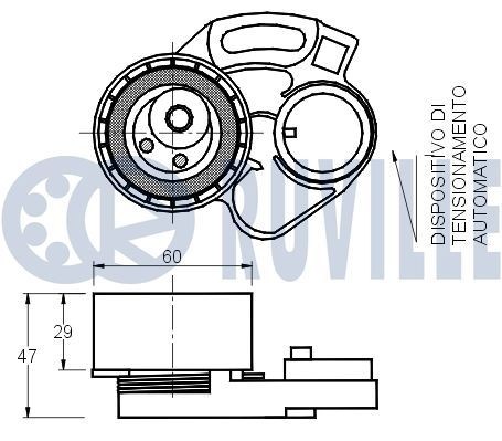 RUVILLE 55938 Timing belt tensioner pulley 0829.79