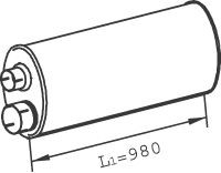DINEX 47301 Middle silencer Length: 980, 1150mm