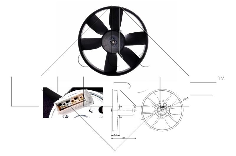 NRF D1: 305 mm, 12V, 350W, without radiator fan shroud Cooling Fan 47401 buy
