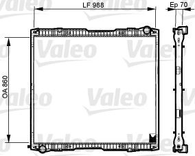 VALEO 733540 Kühler, Motorkühlung für SCANIA P,G,R,T - series LKW in Original Qualität