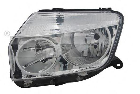 TYC 20-12478-05-2 Headlight Left, H7, H1, chrome, for right-hand traffic, without control unit