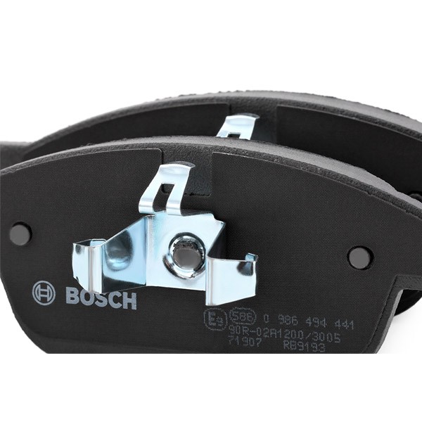 0986494441 Set of brake pads 24914 BOSCH Low-Metallic, with mounting manual, with anti-squeak plate, with piston clip