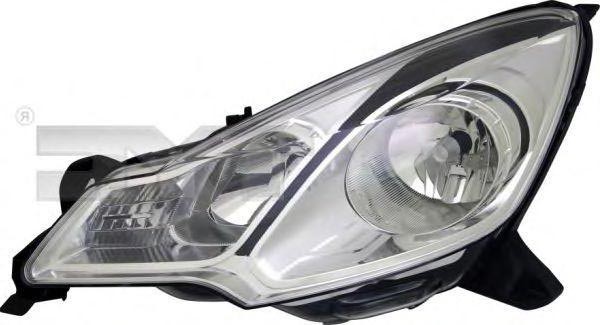 TYC 20-12258-15-2 Headlight Left, H7, H1, black, for right-hand traffic, with electric motor