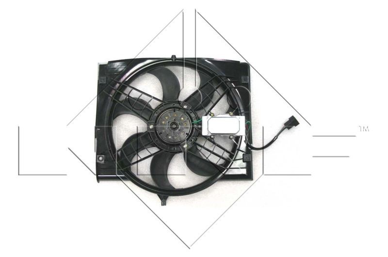 NRF 47442 Fan, radiator D1: 395 mm, 12V, 228W, with radiator fan shroud, with control unit