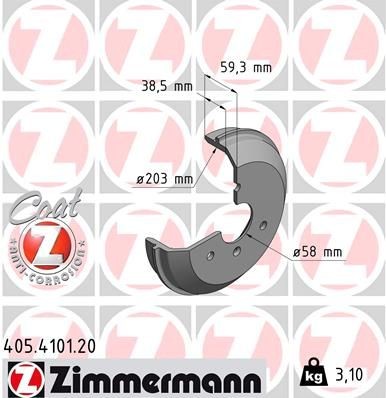 ZIMMERMANN COAT Z 235mm Rim: 3-Hole Drum Brake 405.4101.20 buy