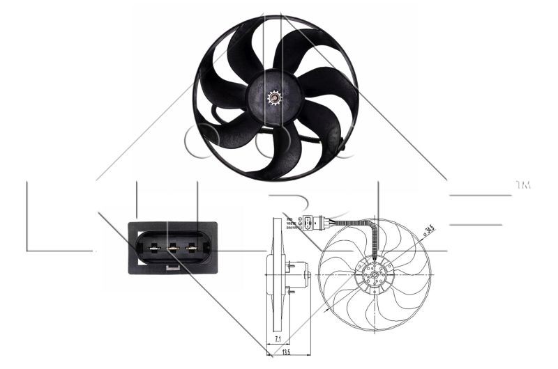 NRF 47397 Cooling fan VW LUPO 1998 in original quality