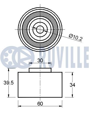 RUVILLE 55719 Timing belt tensioner pulley 030 109 243 P