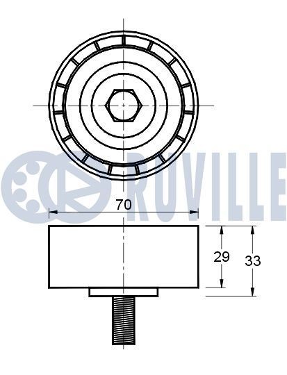 Great value for money - RUVILLE Deflection / Guide Pulley, v-ribbed belt 55191