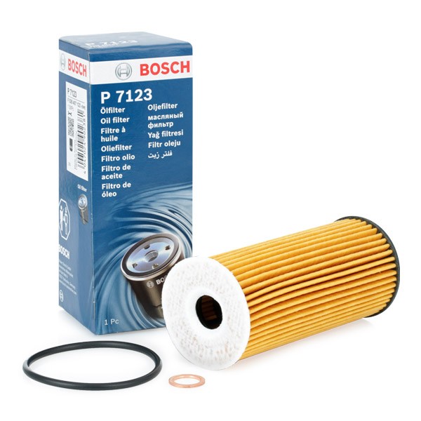 F026407123 Oil filter P 7123 BOSCH with gaskets/seals, Filter Insert