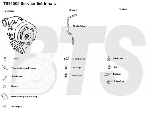 T981505 BTS TURBO Turbolader MERCEDES-BENZ ACTROS MP2 / MP3