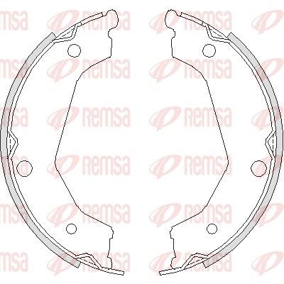 REMSA 4732.00 Handbrake shoes Rear Axle, without lever