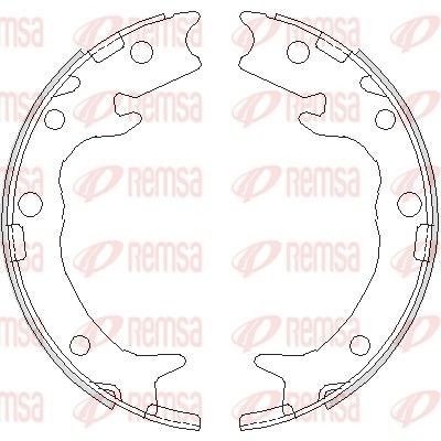 REMSA 4737.00 Handbrake shoes Rear Axle, without lever