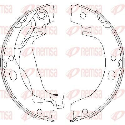 REMSA 4753.00 Handbrake shoes Rear Axle, with lever