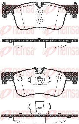 REMSA 1478.10 Brake pad set Front Axle, prepared for wear indicator, with adhesive film, with accessories, with spring