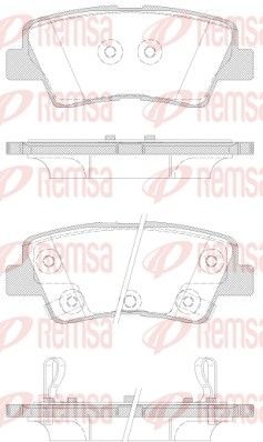PCA136242 REMSA Rear Axle, with acoustic wear warning, with adhesive film, with accessories Height: 41,2mm, Thickness: 15,5mm Brake pads 1362.42 buy
