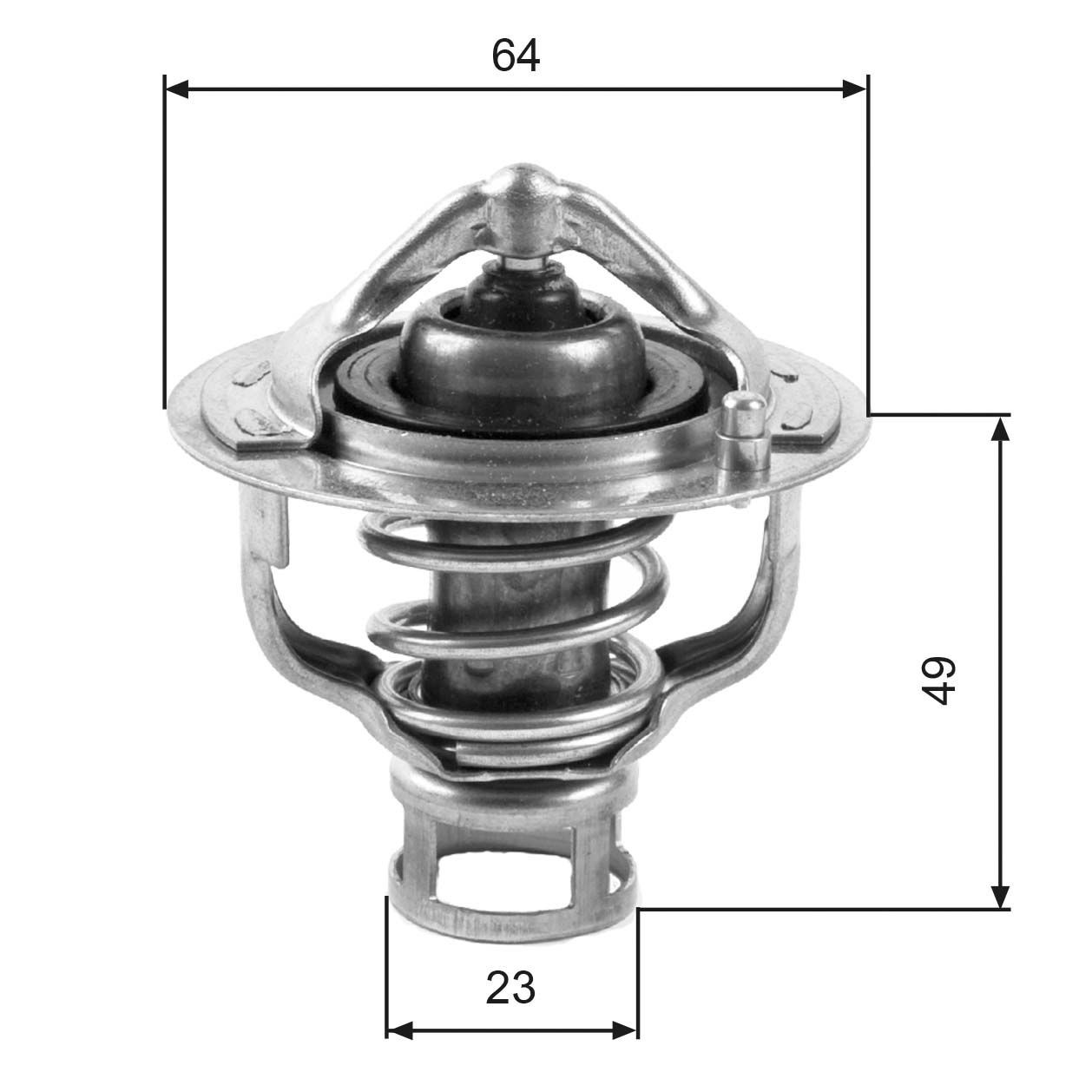 TH04082 Engine cooling thermostat 7412-10080 GATES Opening Temperature: 82°C, without housing