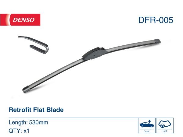 DENSO Flat DFR-005 Balai d'essuie-glace 530 mm, Sans Cadre, pour
