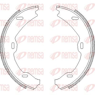 REMSA 4706.01 Handbrake shoes Rear Axle, without lever, with accessories