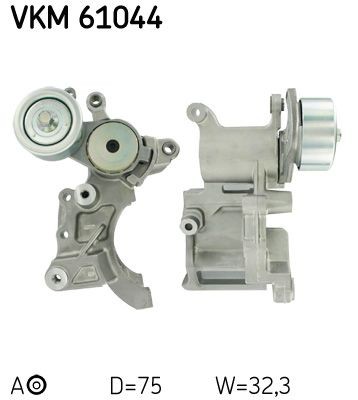 SKF Ø: 75mm, Width: 32,3mm Tensioner pulley, v-ribbed belt VKM 61044 buy