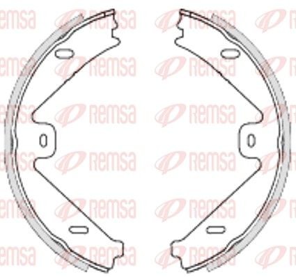REMSA 4754.00 Handbrake shoes Rear Axle, with accessories